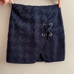 Zara - Blue Slit Mini Skirt